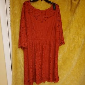 Lane Bryant Red lace dress